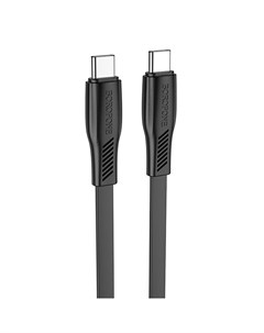 Кабель USB Type C USB Type C плоский 3А 60 Вт 1 м черный BX85 Auspicious Borofone