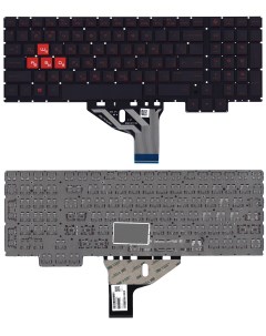 Клавиатура для ноутбука HP Omen 15 CE черная с красной подсветкой Оем