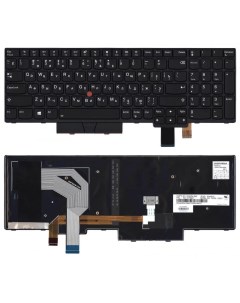 Клавиатура для Lenovo ThinkPad T580 T570 P51S P52S Series черная с подсветкой Sino power