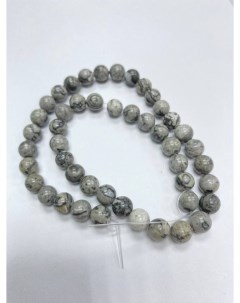 Бусины из серой яшмы шарик 8 мм длина нити 38 см 46 бусин beads9 Nobrand