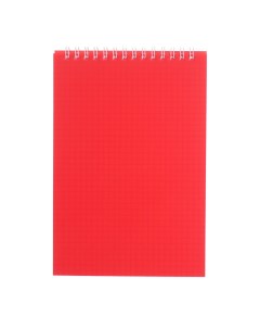 Блокнот а5 60 листов на гребне обложка пластик красный Calligrata