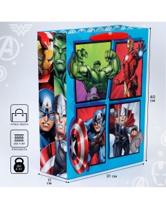 Пакет подарочный 31 х 40 х 11 5 см мстители Marvel