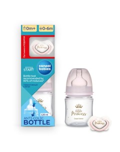 Бутылочка babies для кормления и силиконовая пустышка 0 6 мес 120 мл Canpol