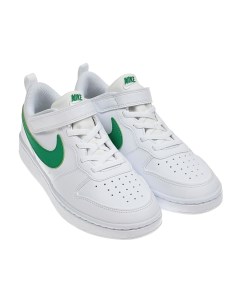 Кеды на липучках с зеленым логотипом белые Nike