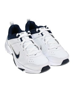 Кроссовки на шнуровке с темно синим логотипом белые Nike