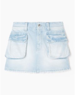 Джинсовая юбка мини с накладными карманами Gloria jeans