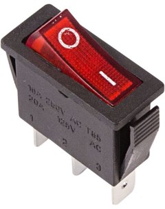 Выключатель 36 2210 клавишный 250V 15А 3с ON OFF красный с подсветкой RWB 404 SC 791 IRS 101 1C Rexant