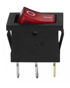 Выключатель 36 2165 клавишный 24V 15А 3с ON OFF красный с подсветкой Mini Rexant