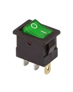 Выключатель 36 2173 клавишный 12V 15А 3с ON OFF зеленый с подсветкой Mini RWB 206 1 SC 768 Rexant