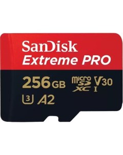 Карта памяти microSDXC UHS I U3 Extreme Pro 256 ГБ 200 МБ с Class 10 SDSQXCD 256G GN6MA 1 шт переход Sandisk