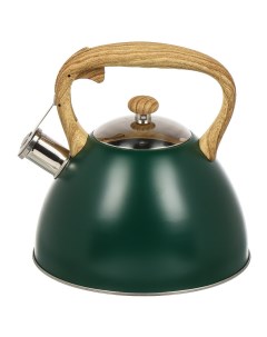 Чайник нержавеющая сталь 3 л со свистком матовый с силиконовым покрытием под дерево Emerald индукция Daniks