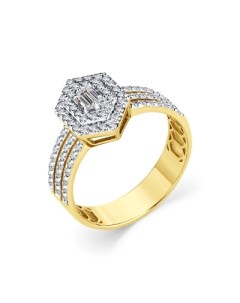 Кольцо с 79 бриллиантами из жёлтого золота Мастер бриллиант