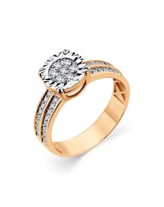 Кольцо с 39 бриллиантами из комбинированного золота Мастер бриллиант