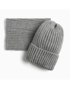 Комплект для девочки шапка снуд цвет серый размер 50 54 Текстильторг