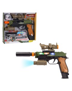 Пистолет игрушечный с фонариком подвижные и съемные элементы свет звук хаки JB0206904 Nobrand