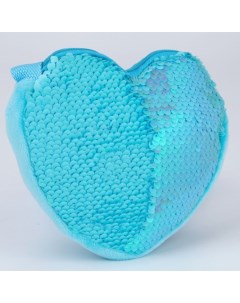 Сумка детская с пайетками сердце 17 х 15 х 1 см цвет голубой Nobrand