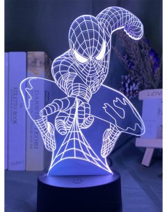 Настольный 3D светильник ночник Человек паук в прыжке Spider Man 7 цветов 21 см Starfriend