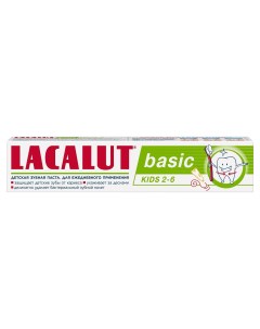 Зубная паста детская Basic kids от 2 до 6 лет 60 г Lacalut