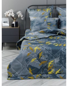 Комплект постельного белья с одеялом сатин Солнечные птицы семейный Doncotton