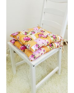 Подушка на табуретку цвет персик розы 35х35 см 2шт Бизнес стиль