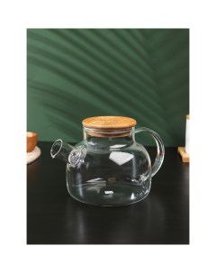 Заварочный чайник стекло бамбук 1 л Nobrand