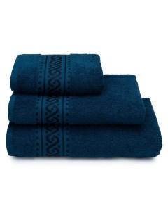 Полотенце DM Текстиль Розы 70 х 130 см махровое синее Дм текстиль