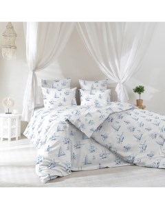 Комплект постельного белья Regatta Blue двуспальный хлопок сатин Verossa