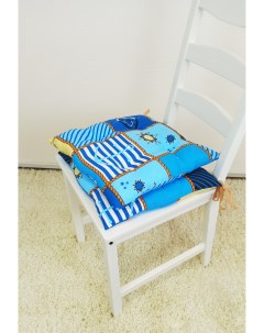 Подушка на табуретку цвет синий якорь 45х45 см 2шт Бизнес стиль
