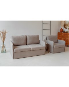 Комплект диван и кресло 802 бежевый Brendoss