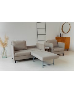 Комплект мебели диван и кресло 902 бежевый Brendoss