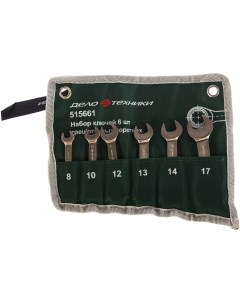 515661_набор ключей комбинированных трещоточных коротких 6шт 8 10 12 13 14 17 планшет Дело техники