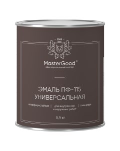 Эмаль MasterGood ПФ 115 алкидная глянцевая 0 9 кг черная Master good