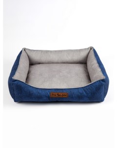 Лежанка для собак синий текстиль синтепух 57х52х15 см Салика