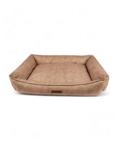 Лежанка для собак съёмный чехол бежевый песок антивандальная ткань рогожка 90х70 см Салика