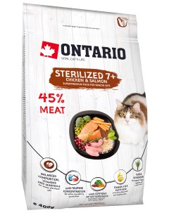 Сухой корм для кошек Sterilised 7 курица лосось 0 4кг Ontario