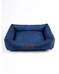 Лежанка для собак синяя смесовая ткань синтепух 57х52х15 см Салика