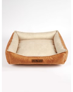 Лежанка для собак бежевая текстиль синтепух 57х52х15 см Салика