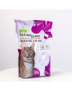 Наполнитель для кошачьего туалета CLEAN ZERO силикагелевый Лаванда 3 8 л 1 6 кг Clean plus zero