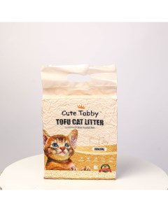Наполнитель для кошачьего туалета Cute Tabby комкующийся растительный тофу 6 л Clean plus zero