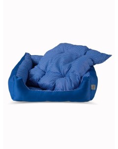 Лежанка для кошек съемная подушка синяя бязь смесовая ткань 63х60 см Салика