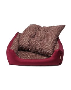 Лежанка для собак съёмная подушка коричневая ткань бязь синтепух 63х60 см Салика