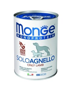 Консервы для собак Monoproteico Solo ягненок 400г Monge
