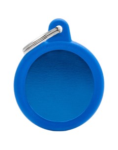 Медальон на ошейник Круг Синий HTA04BLUE адресник с контуром Nobrand