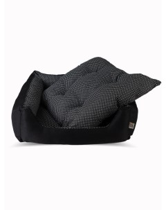 Лежанка для собак съёмная подушка черная ткань бязь синтепух 63х60 см Салика