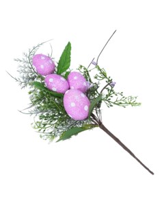 Пасхальный декор Яйца фиоллетого цвета в горошек 6х15х30 см Nobrand