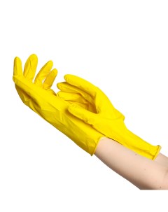 Перчатки латексные хозяйственны размер m 30 гр цвет желтый Nobrand