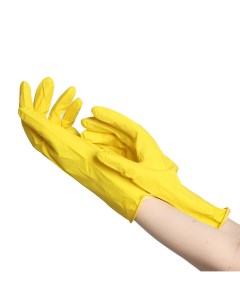 Перчатки латексные хозяйственные размер l 30 гр цвет желтый Nobrand