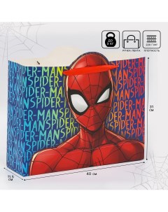 Пакет подарочный 40х31х11 5 см человек паук Marvel