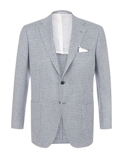 Однобортный пиджак из смеси шелка и кашемира со льном Kiton