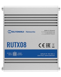 Маршрутизатор промышленный RUTX08 passive PoE RutOS 4xRJ45 ports USB Teltonika networks